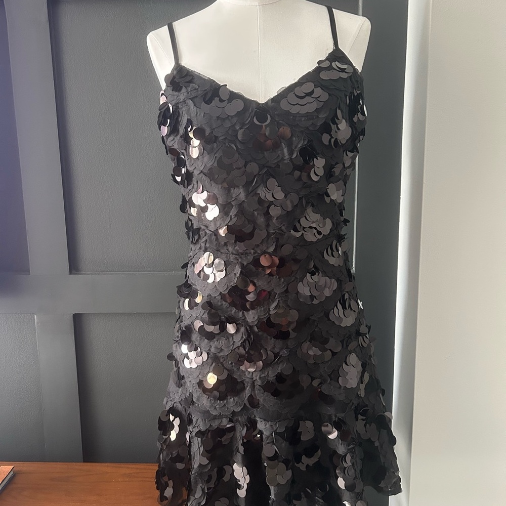 Black Sequin Mini Dress